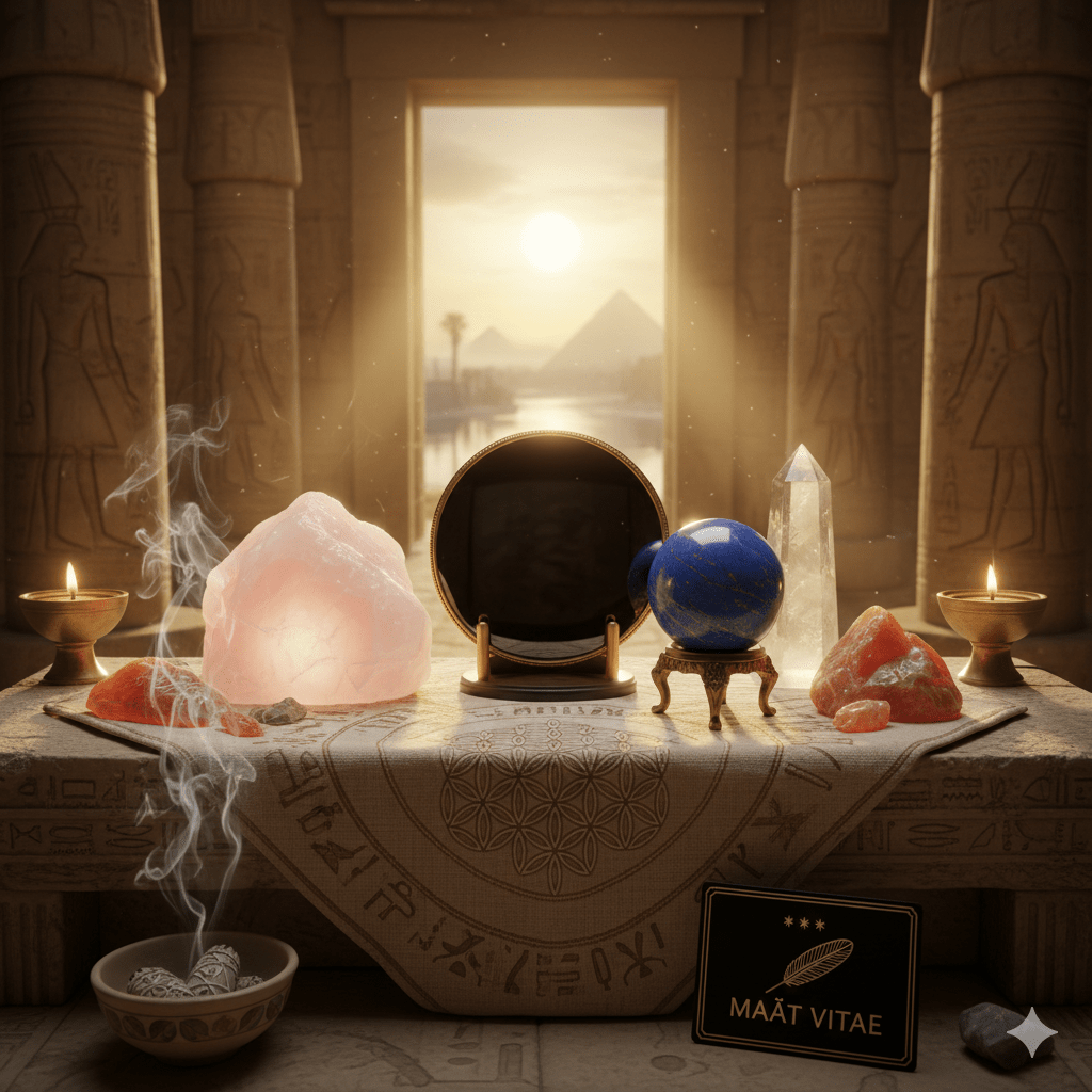 autel dans temple égyptien pierres naturelles - Maât Vitae - Plérin - Temple d'Isis